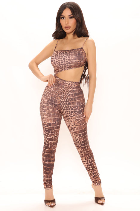 Snake print jumpsuit fashion outlet nova