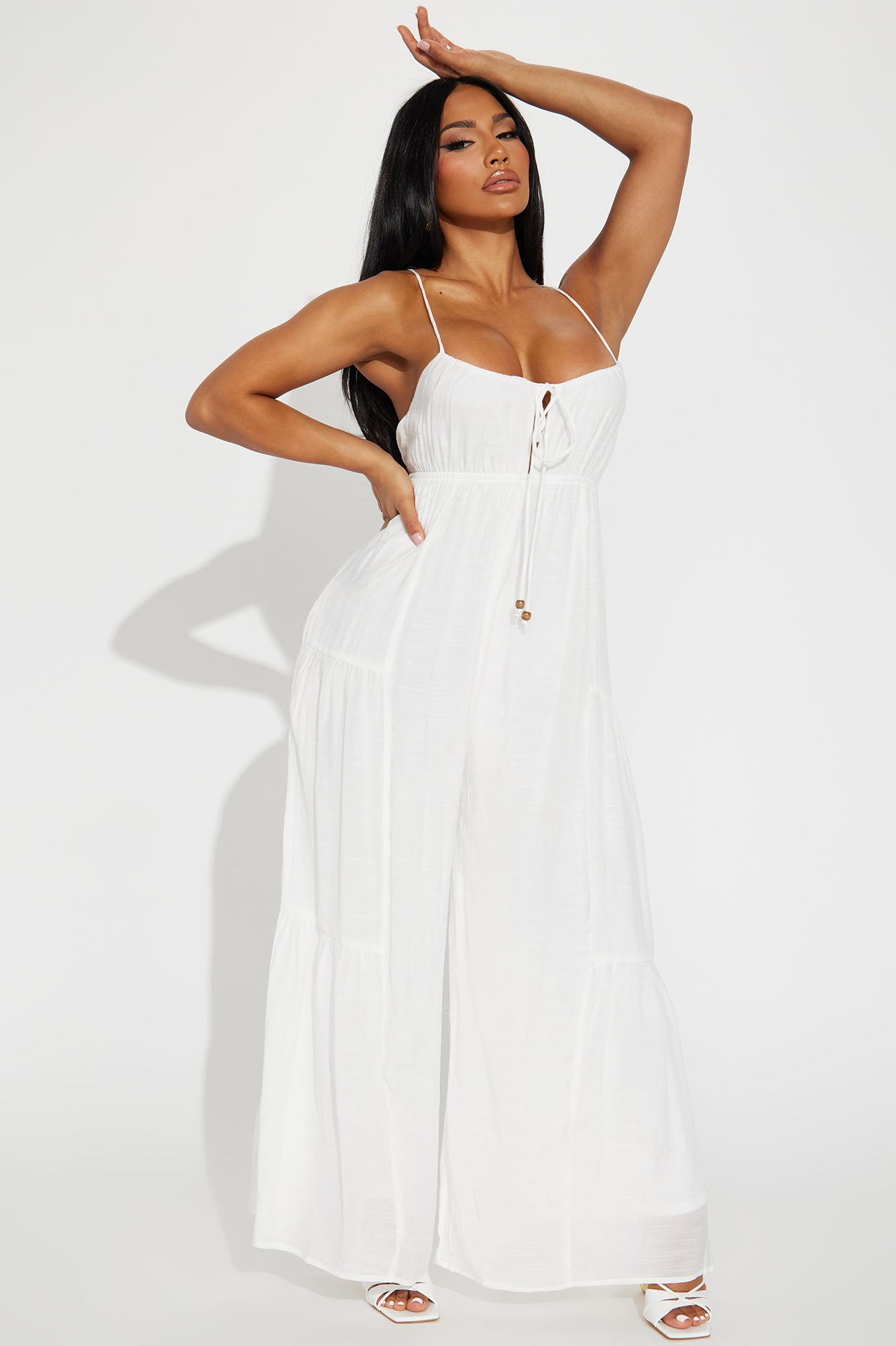 White gauze jumpsuit new arrivals
