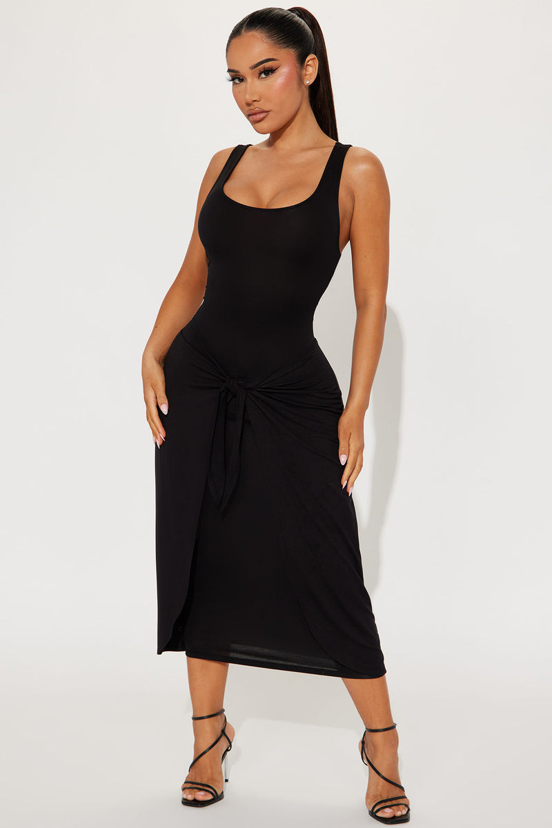 Deena Midi Dress - Black | Fashion Nova, Dresses | Fashion Nova