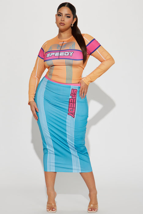 Too Much Speed For You Skirt Set - Multi Color, Fashion Nova, Matching Sets