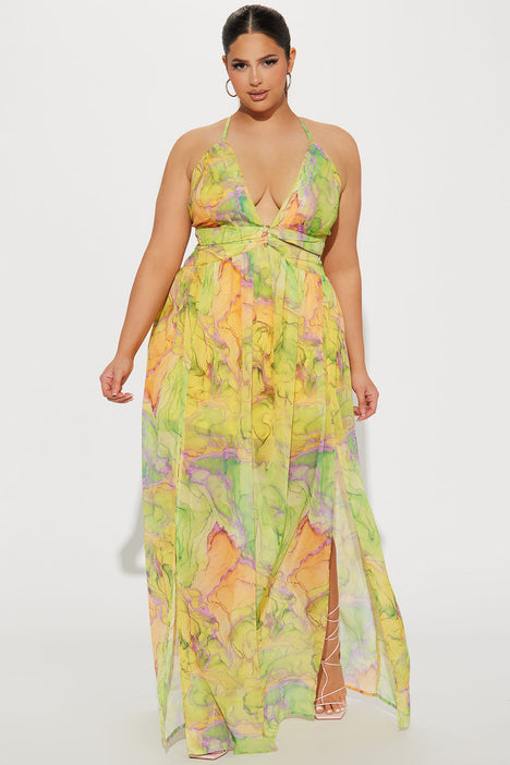 Tulum Vacation Maxi Dress Lime