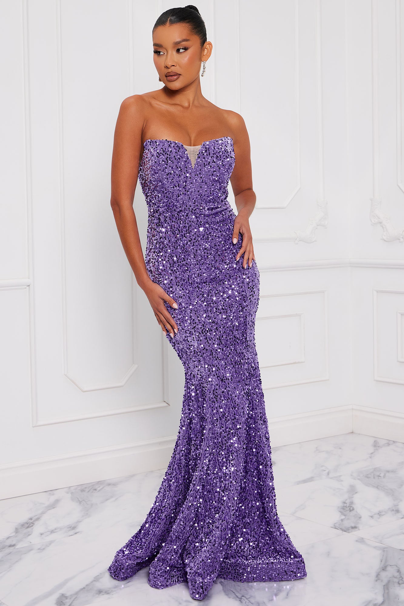 Lavender dress fashion nova discount