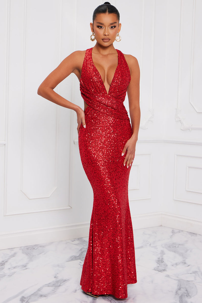 Secret Admirer Sequin Maxi Dress - Red | Fashion Nova, Dresses ...