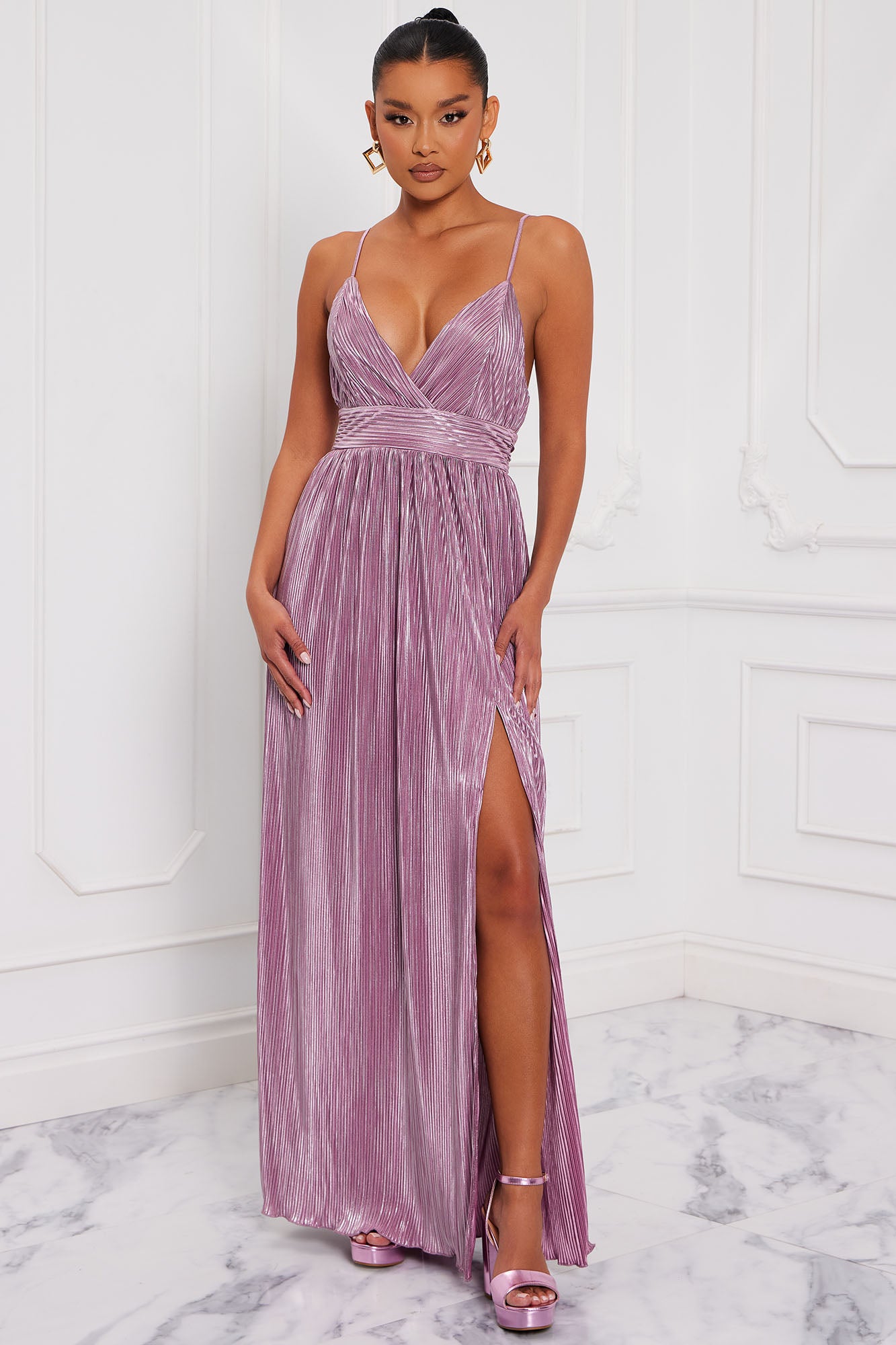 Plisse deals maxi dress