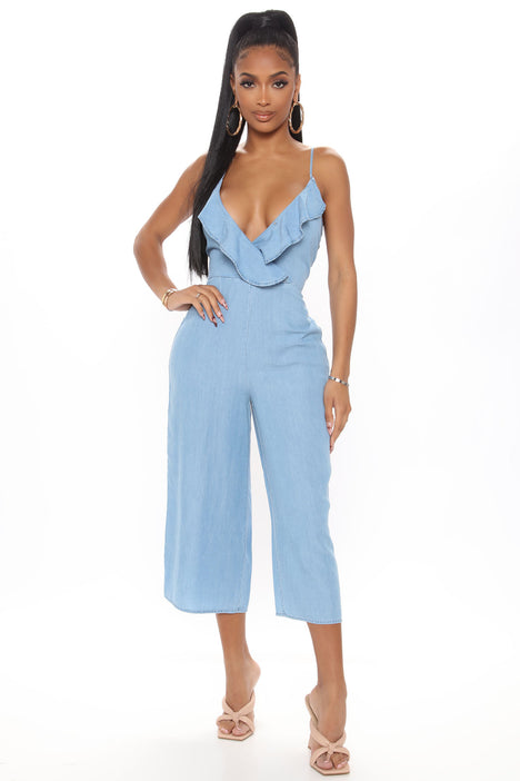 Fashion nova ruffle jumpsuit top