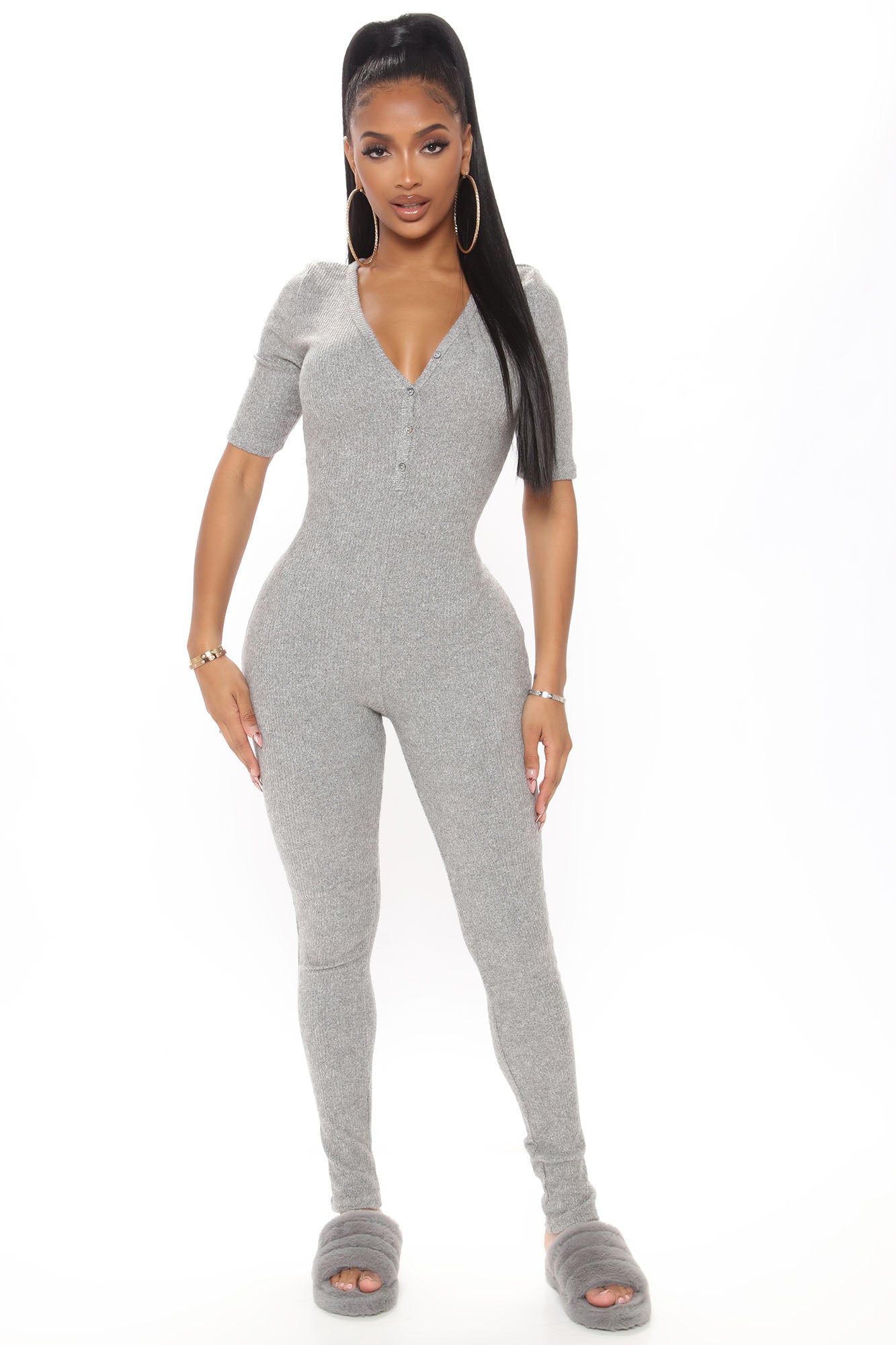 Fast love henley jumpsuit sale