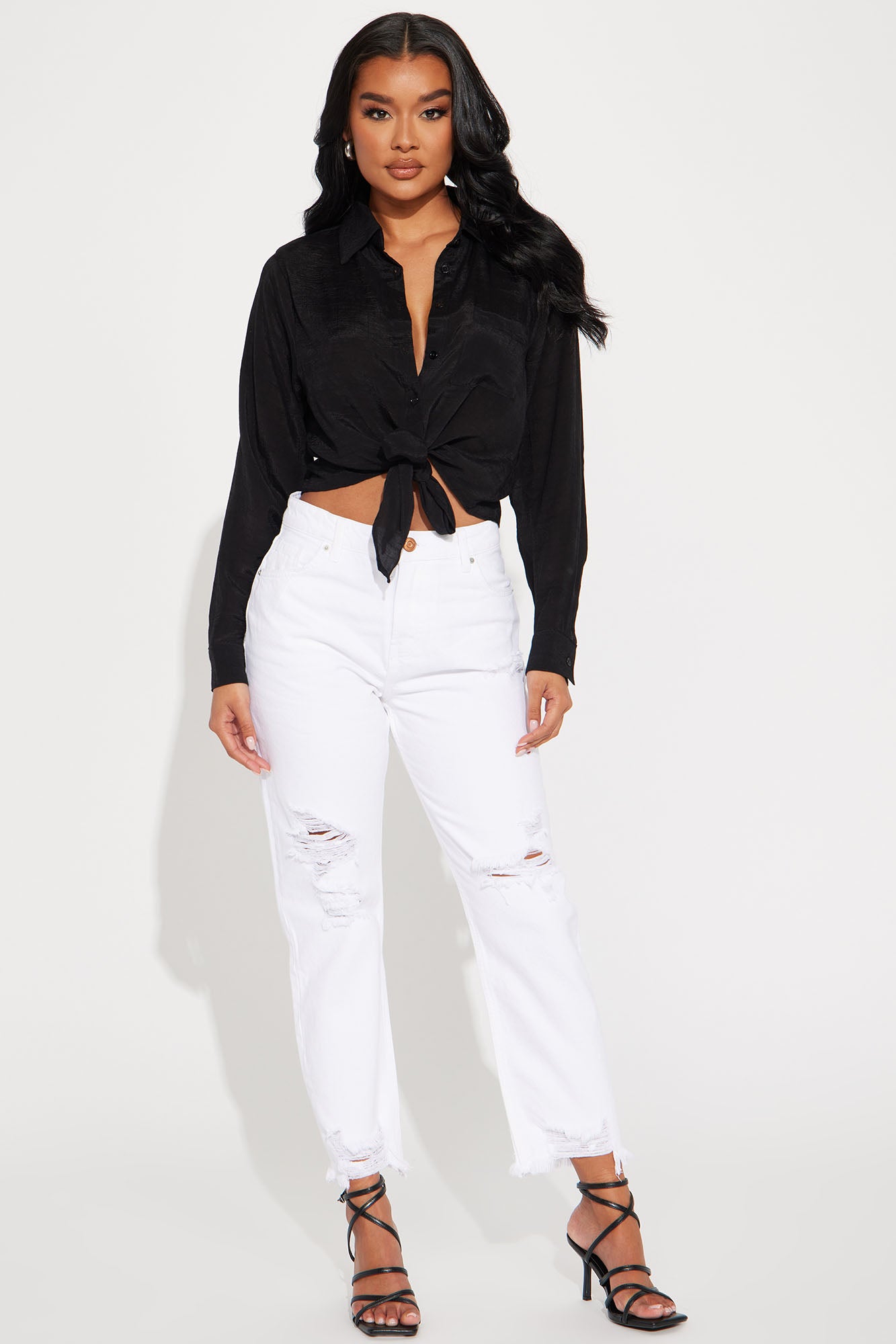 Pantalon blanco sales mom fit