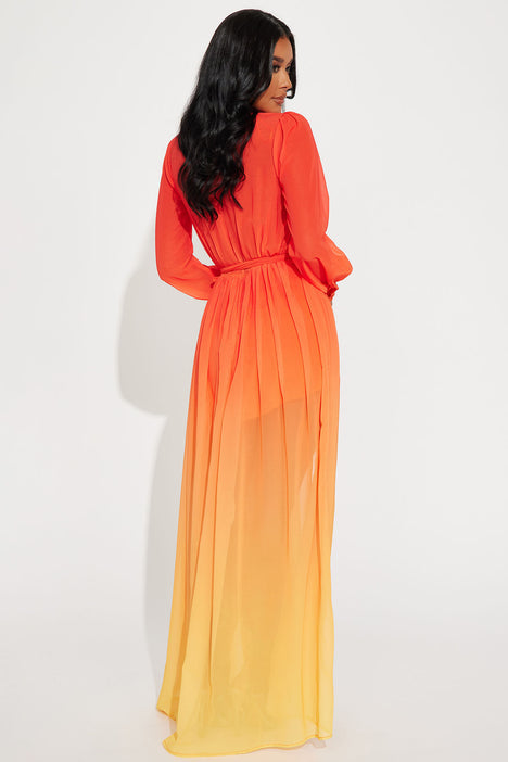 Alli Ombre Maxi Dress Tomato Red Fashion Nova Dresses