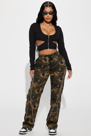 Playoffs Camo Cargo Jogger - Olive/combo, Fashion Nova, Pants