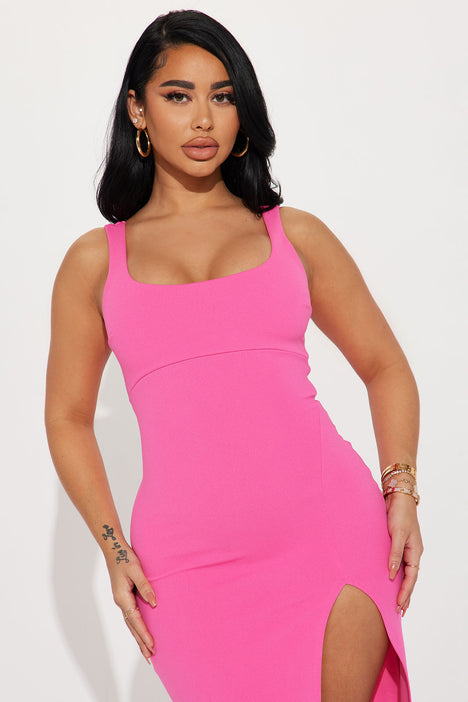 Yacht Ready Midi Dress Hot Pink Fashion Nova Dresses