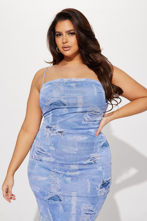 Fashion nova plus 2025 size denim dress