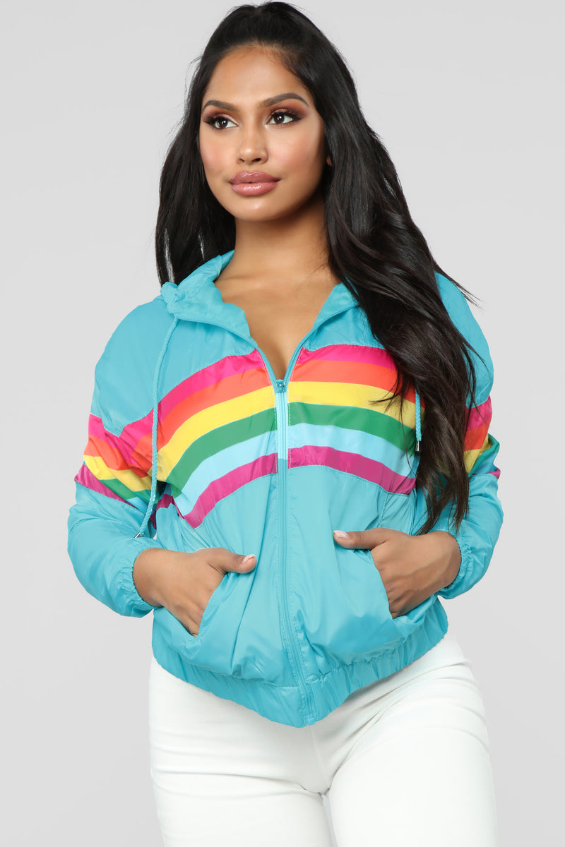 Touch The Rainbow Blue combo Fashion Nova Jackets Coats