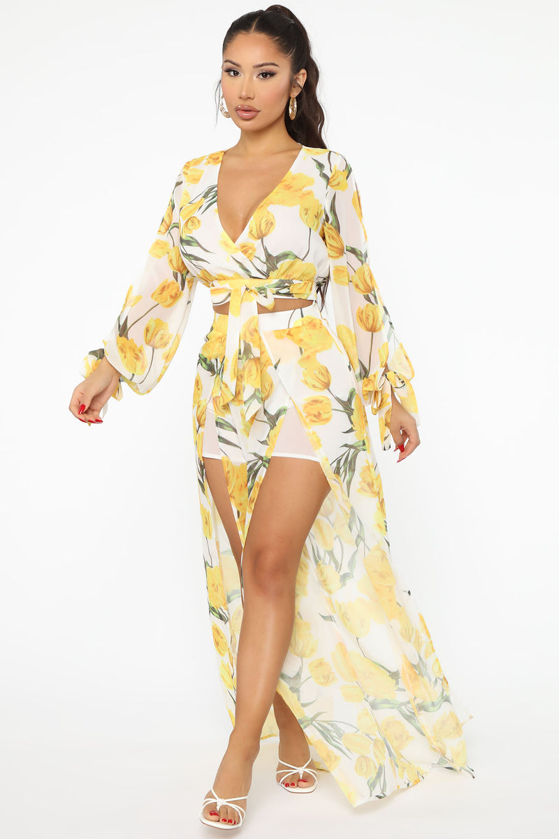 She A Good One Floral Pant Set - Yellow/combo | Fashion Nova, Matching ...