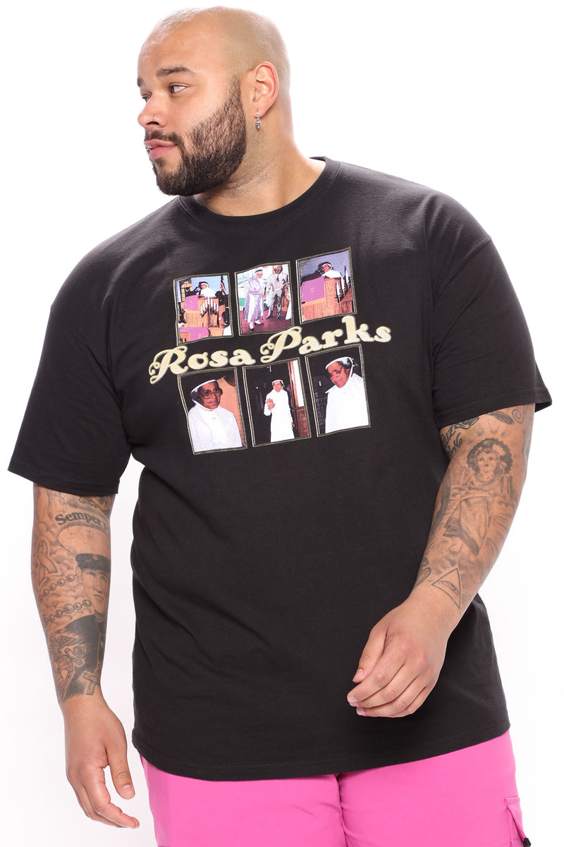 Rosa Parks Icon Short Sleeve Tee - Black | Fashion Nova, Mens Graphic ...