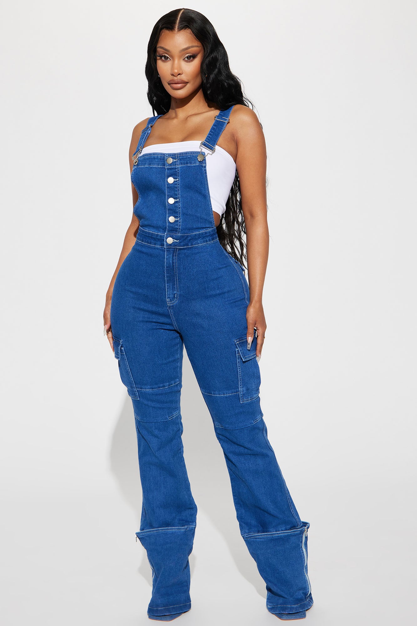 Denim overalls women's clothing store