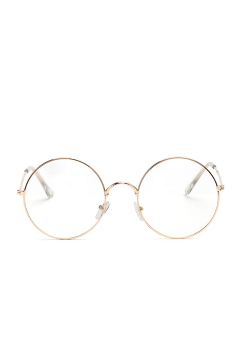 Circular gold sale frame glasses