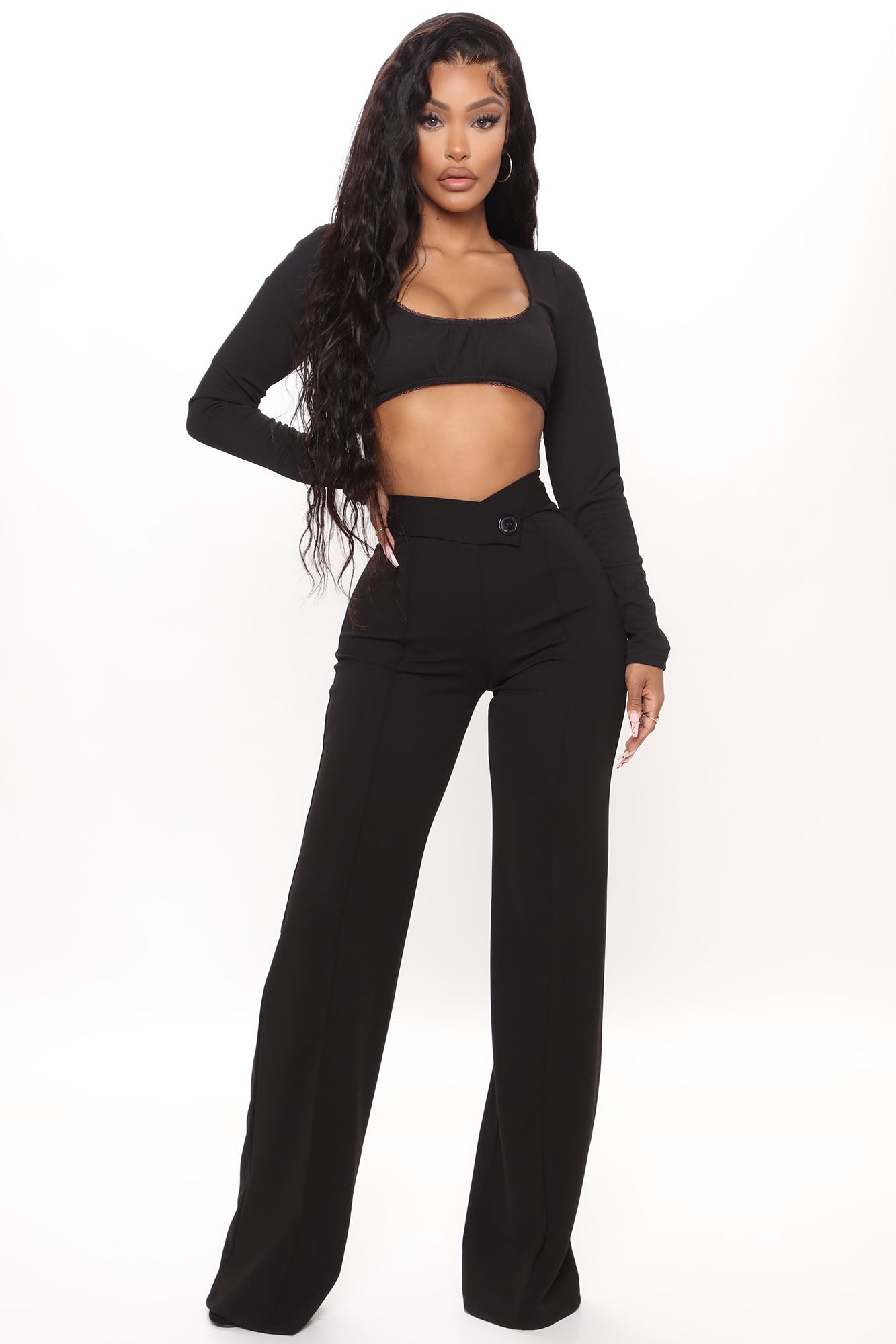 Jadyn Wide Leg Pant - Black