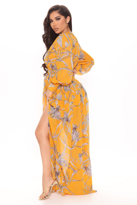 Park Avenue Deluxe Maxi Dress Mustard combo