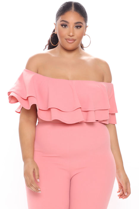 Fashion nova ready to ruffle jumpsuit top