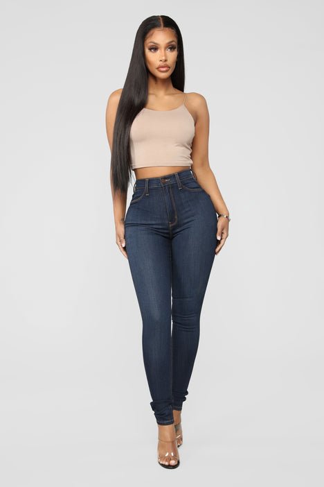Classic Beauty Booty Lifter Skinny Jeans Dark Denim Fashion