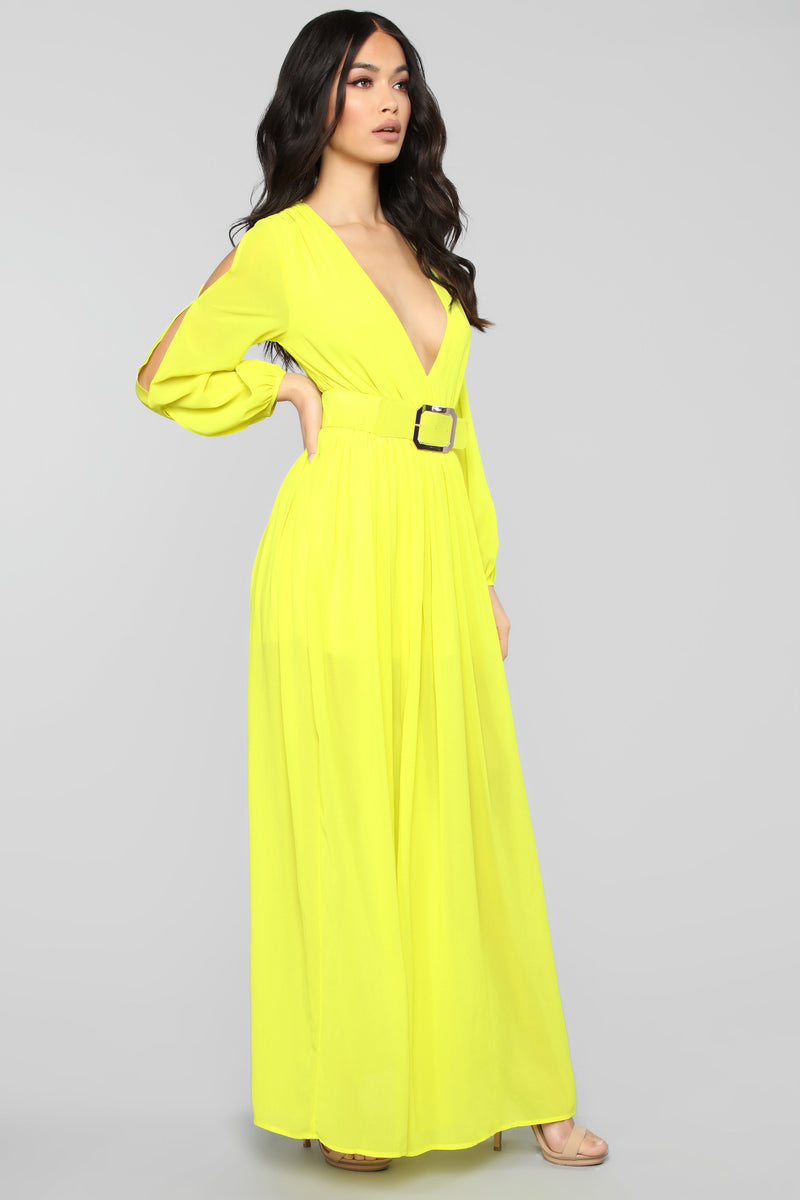 Halfway There Belted Maxi Dress - Yellow | Fashion Nova, Dresses ...