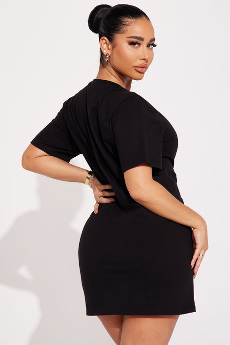 NY T Shirt Dress Black