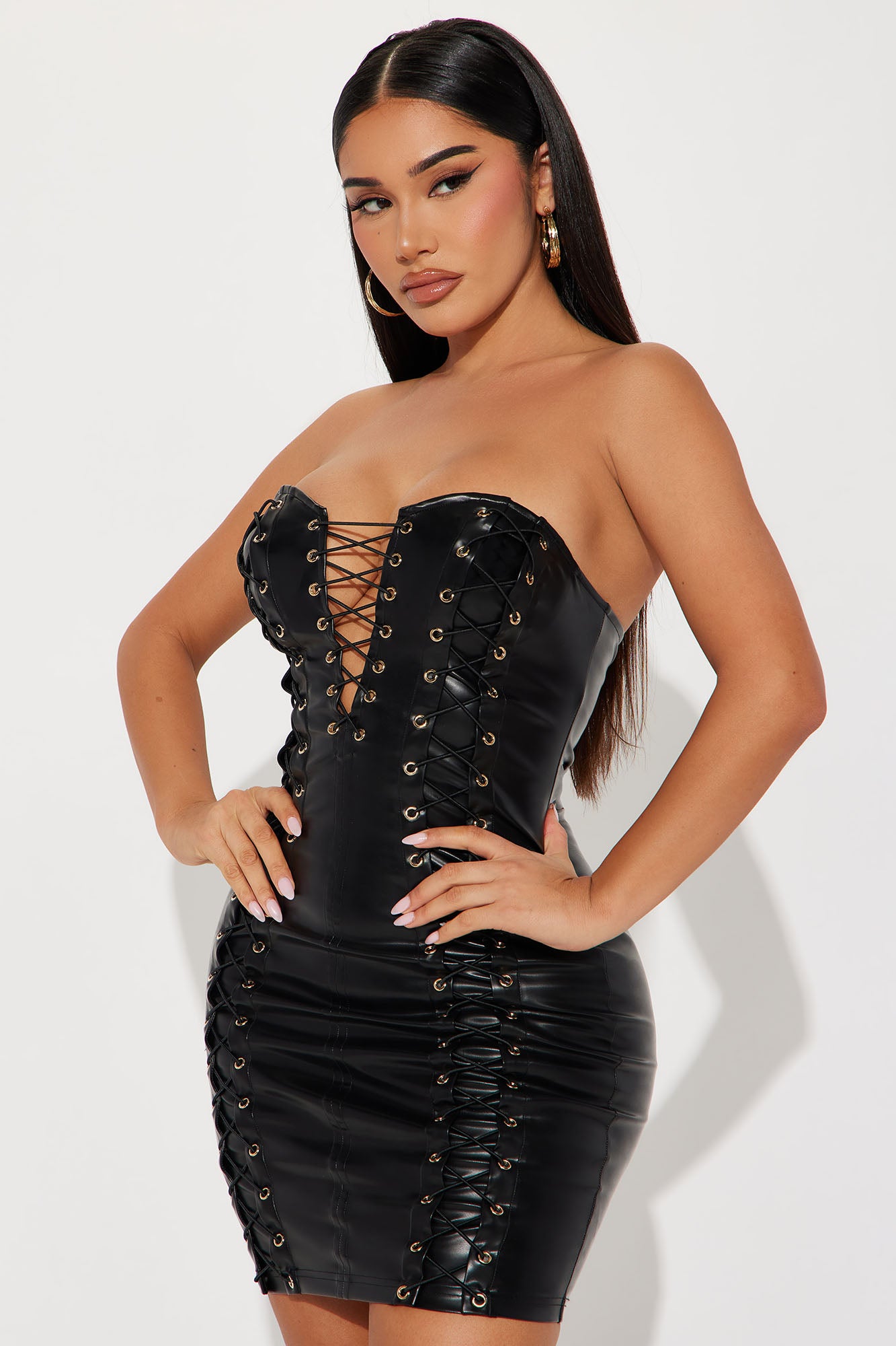 Untouchable Pleather Mini Dress - Black