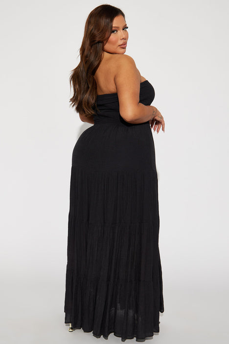 Almafi Coast Maxi Dress Black