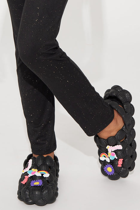 Mini Charm Bubble Slides Black Fashion Nova Kids Shoes