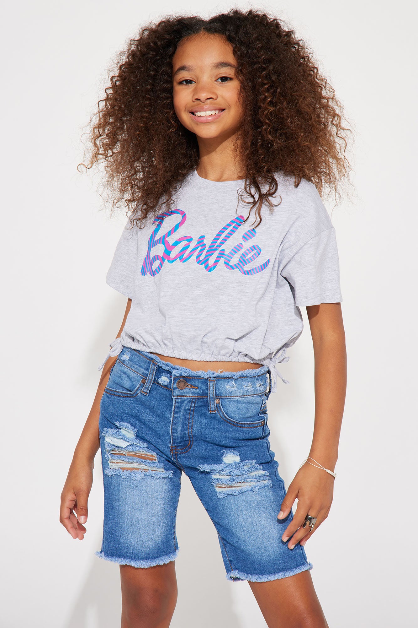 Mini Uni Barbie Cropped Crew Neck Tee - Heather Grey | Fashion Nova, Kids  Tops u0026 T-Shirts | Fashion Nova
