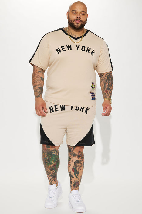 Men's New York Black Yankees Baseball Jersey in Cream Size XL by Fashion Nova