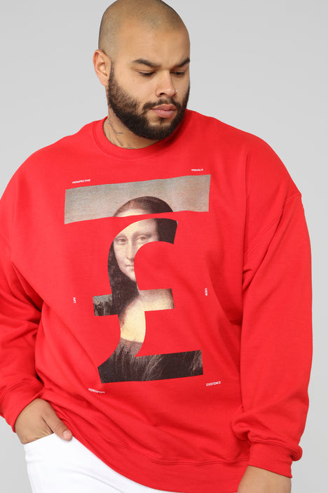 Fake Smile Crew Neck Sweatshirt Red