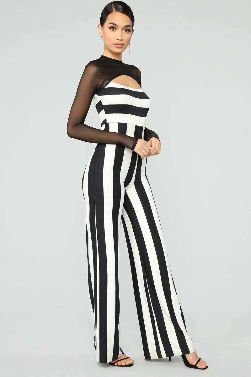 All Up To You Stripe Jumpsuit - Black/White | Fashion Nova, Jumpsuits ...