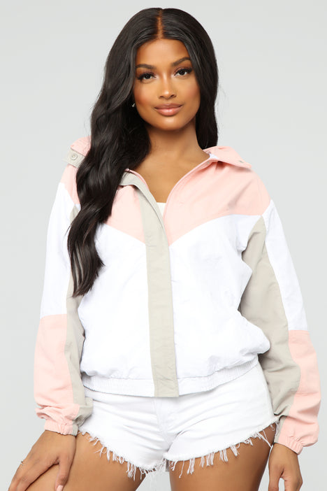 Gettin Game Windbreaker Jacket Blush Multi