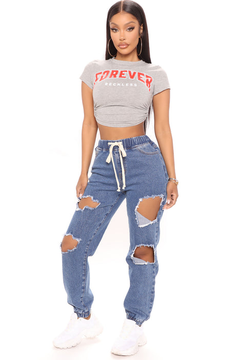 Fashion nova hot sale denim joggers