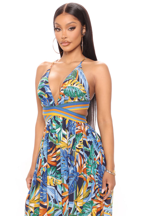 Lanai Sleeveless Maxi Dress Blue combo