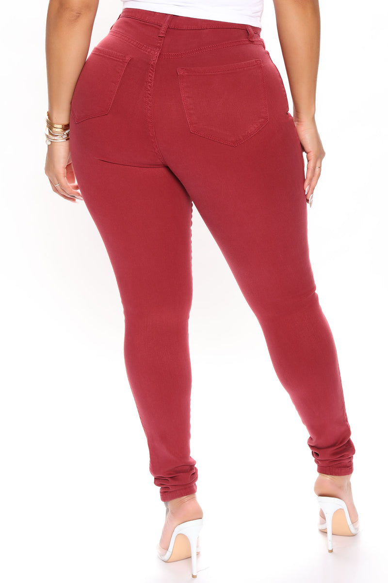 Classic High Waist Skinny Jeans Wine Fashion Nova, Jeans Fashion Nova