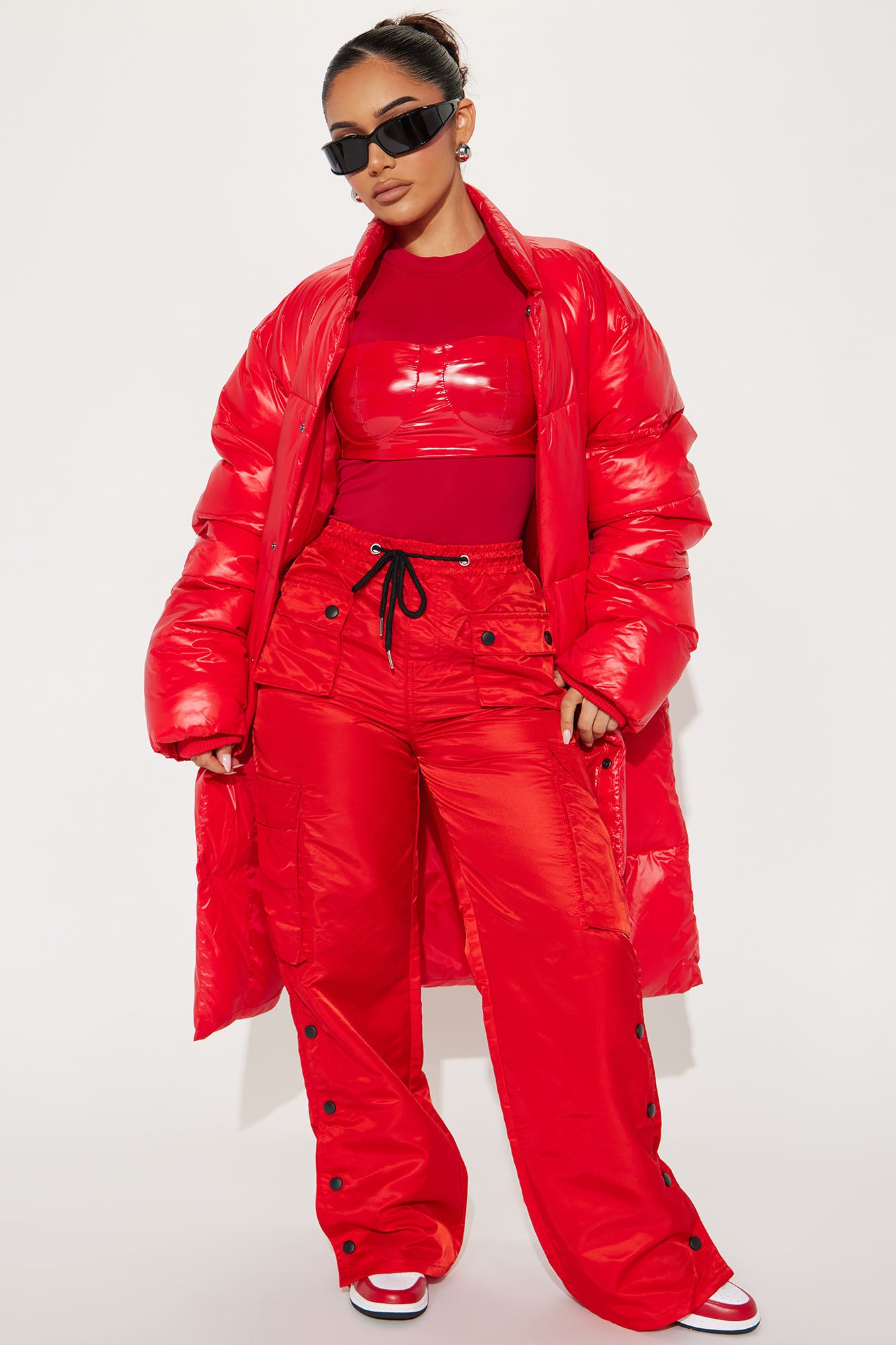Fashion Nova Women's See Things Clear Reflective Puffer Jacket