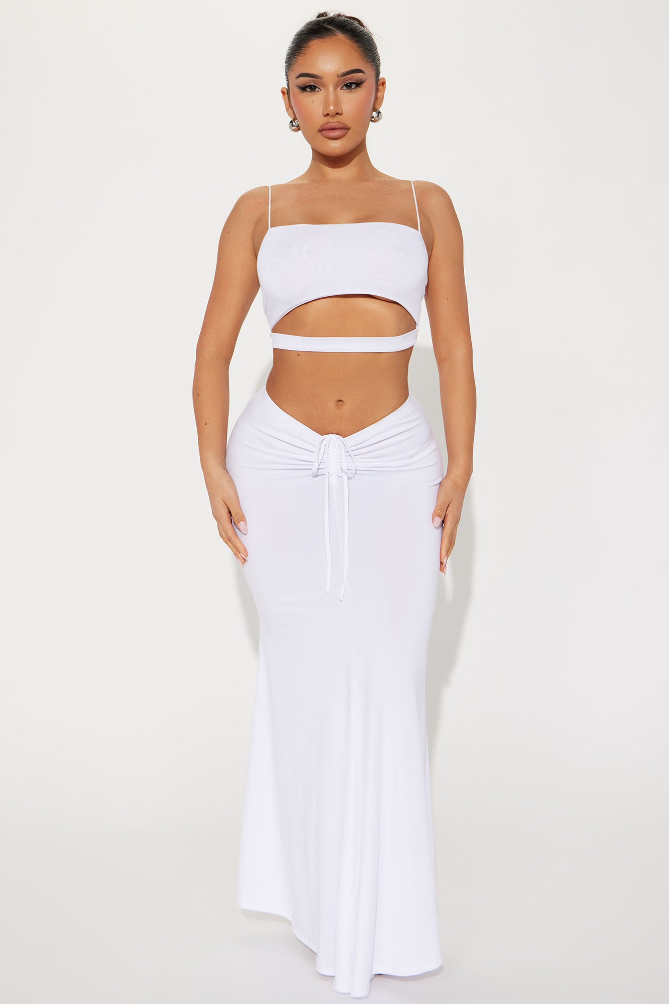 Fashion nova outlet white maxi skirt