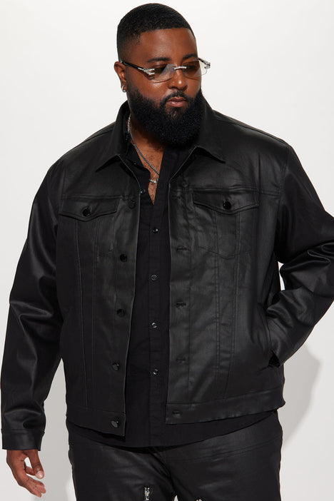 Waxed black deals denim jacket