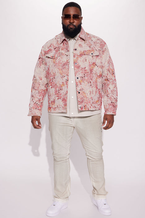 All You Need Is Tapestry Trucker Jacket - Pink/combo