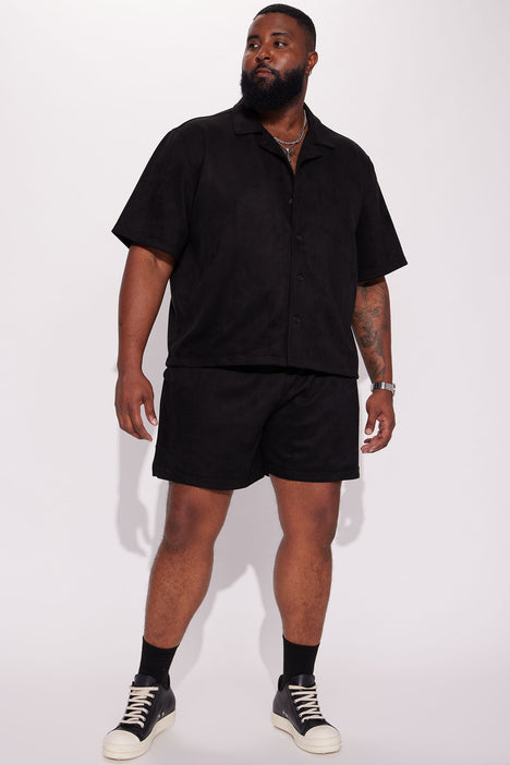 Black sales suede shorts