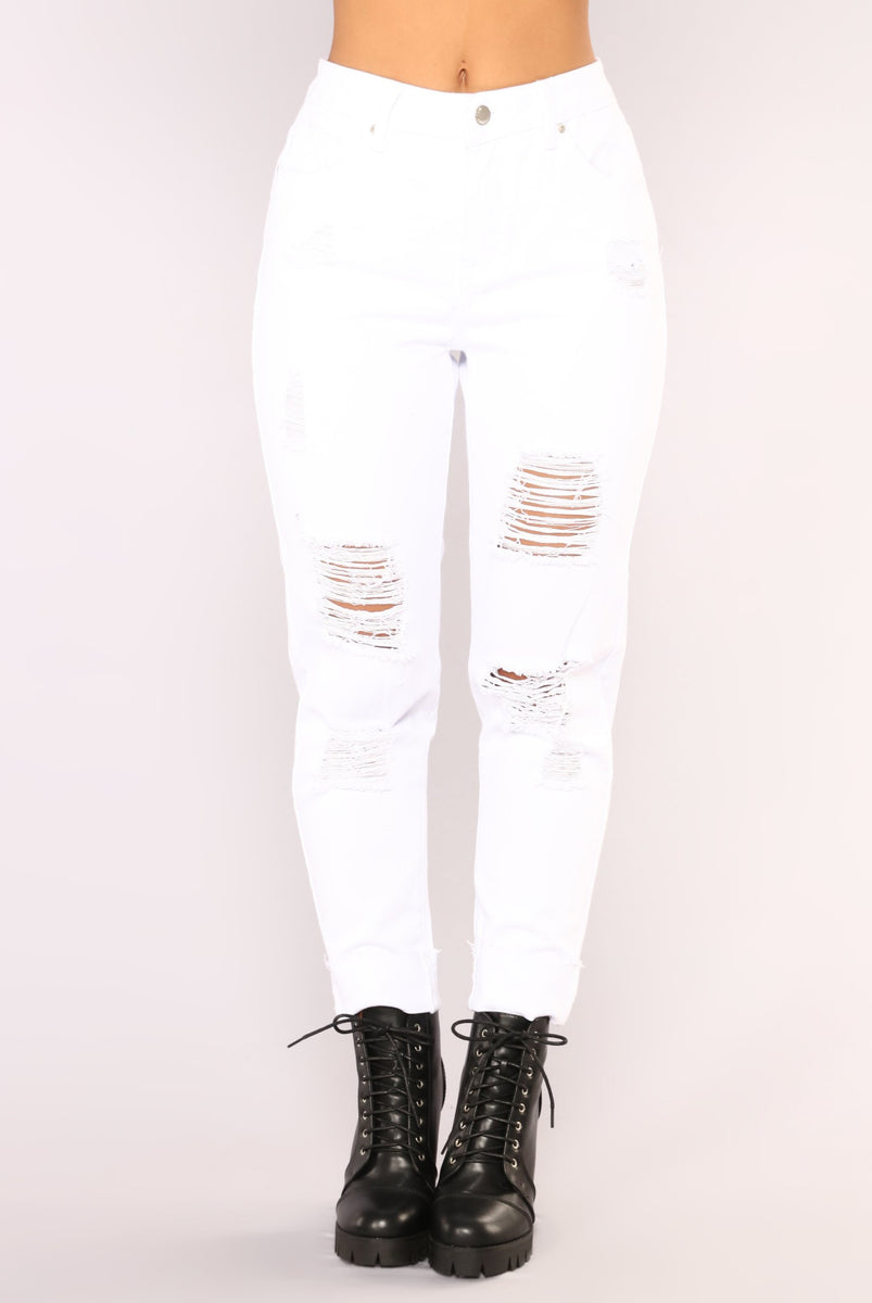 Love Your Boyfriend Jeans - White | Fashion Nova, Jeans | Fashion Nova