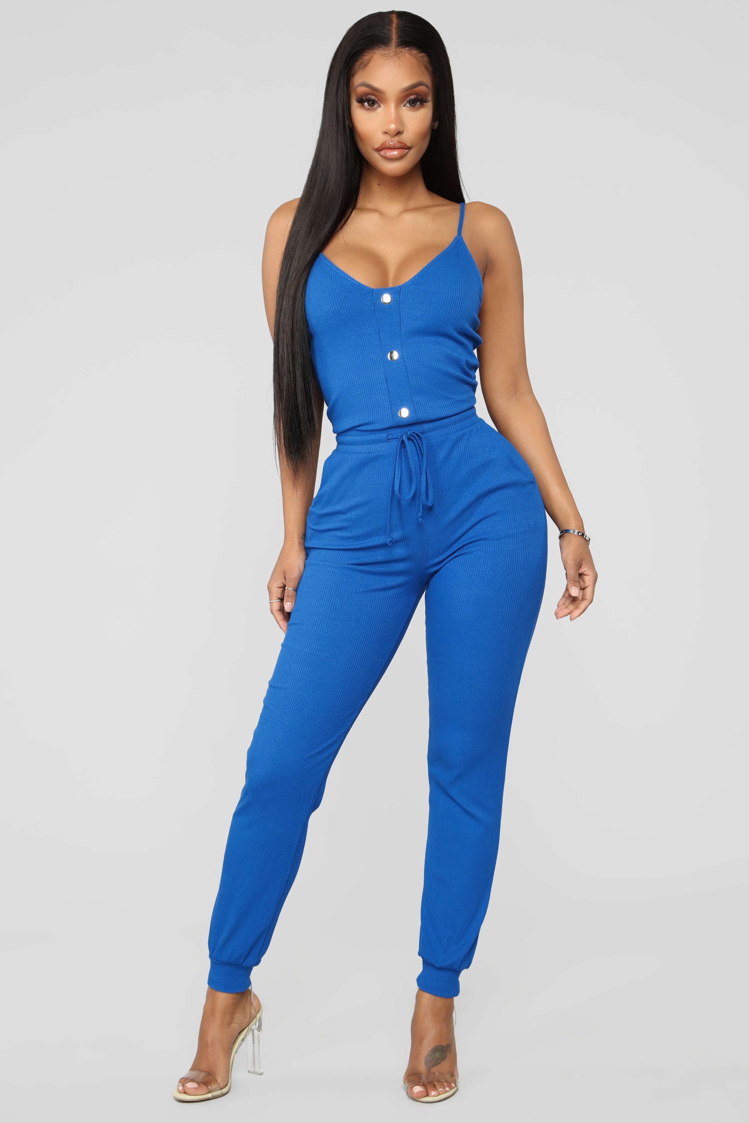 I m Into Convenience Jogger Jumpsuit Royal
