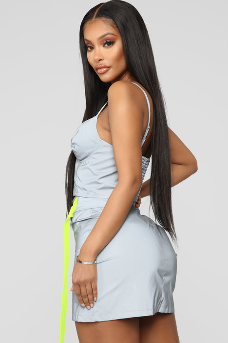 Fasten up reflective hot sale skirt set