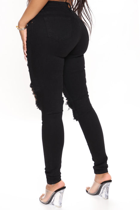 Black ripped skinny jeans fashion nova top