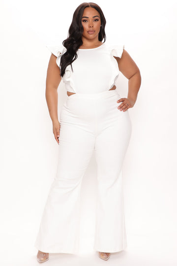 Plus size sale white jumpsuits