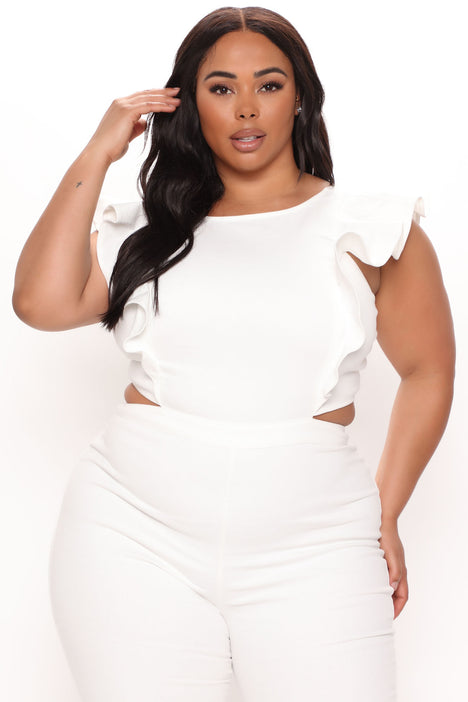 Fashion nova jumpsuit shop white