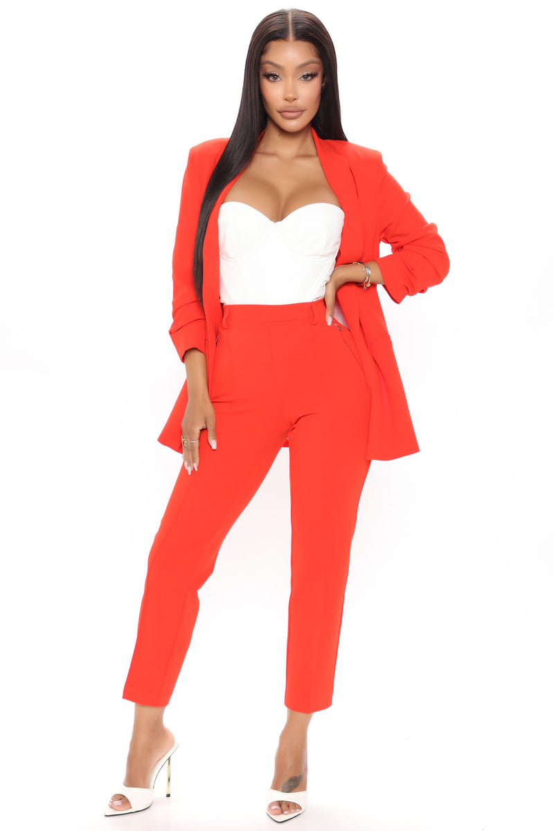 Business Classy Blazer Pant Set - Red | Fashion Nova, Matching Sets ...