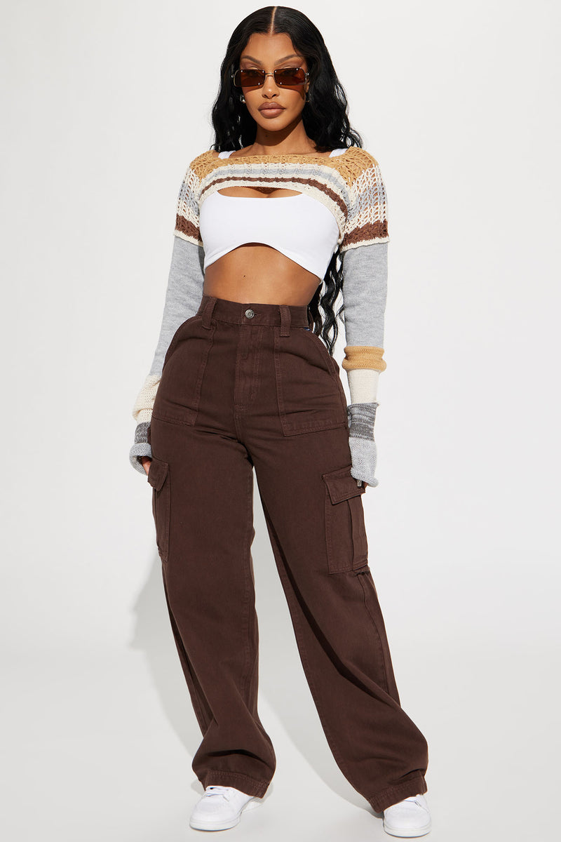 Unbothered Non Stretch Cargo Jean - Brown | Fashion Nova, Jeans ...